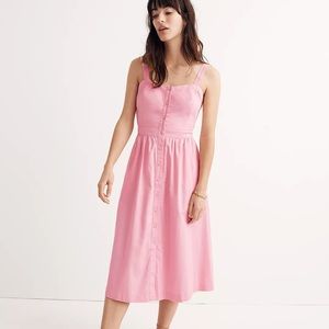Madewell Pink Fleur Bow-Back Dress size 6